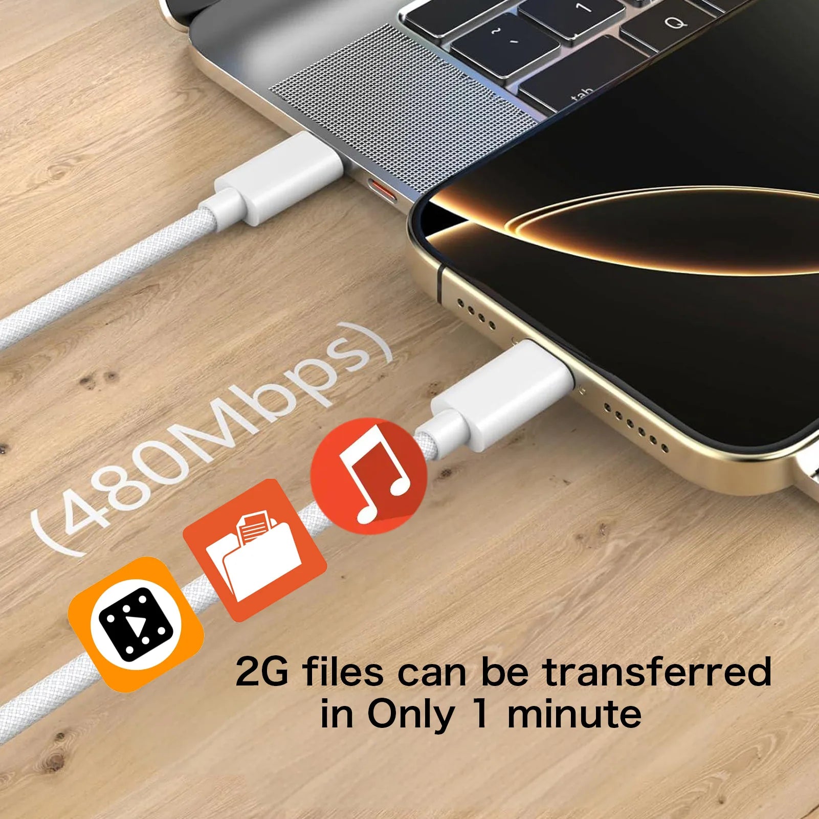 Original PD60W For iPhone 16 15 Pro Max iPad USB-C to USB C Fast Charger Cable For Xiaomi Samsung Google Honor Type C cord 1 2 m